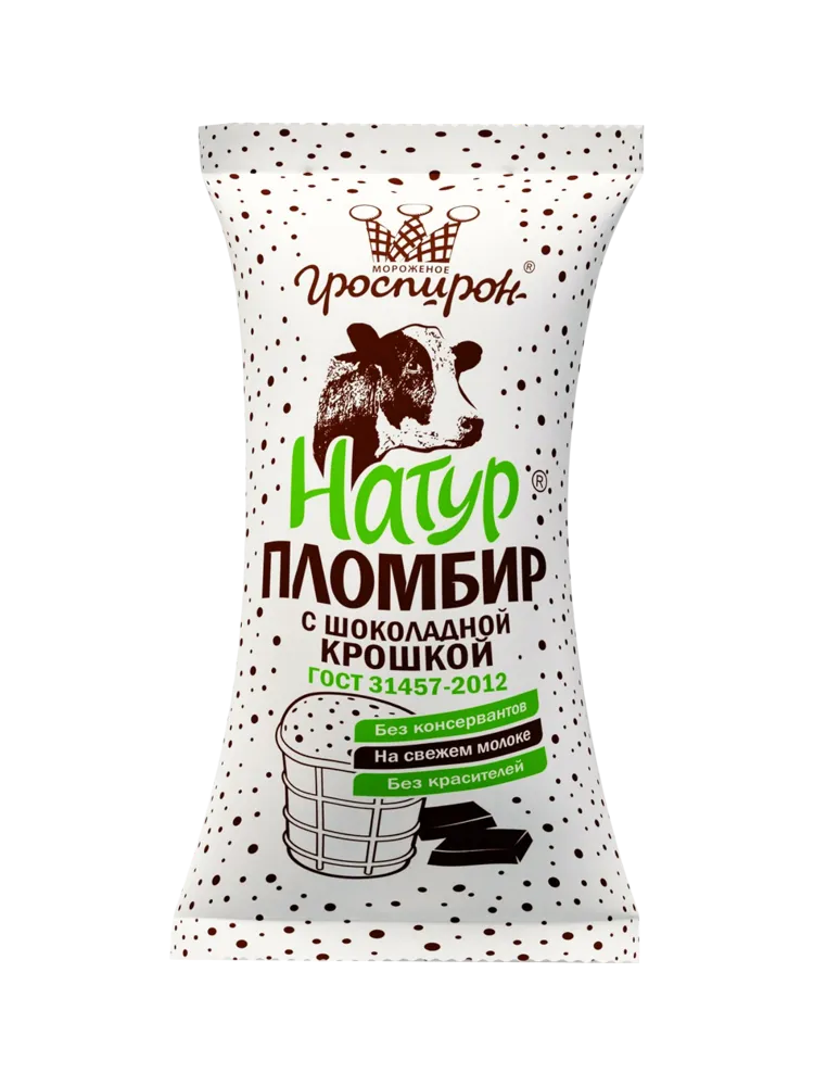 МОРОЖ ГРОСПИРОН НАТУР ПЛОМБИР ШОК КРОШКА 83Г - фото 1