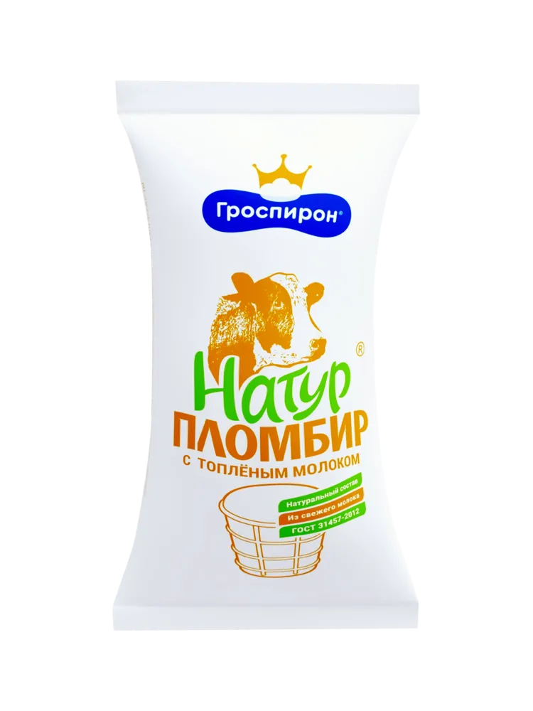 МОРОЖ ГРОСПИРОН НАТУР ПЛОМБИР ТОПЛЕНОЕ МОЛОКО 83Г