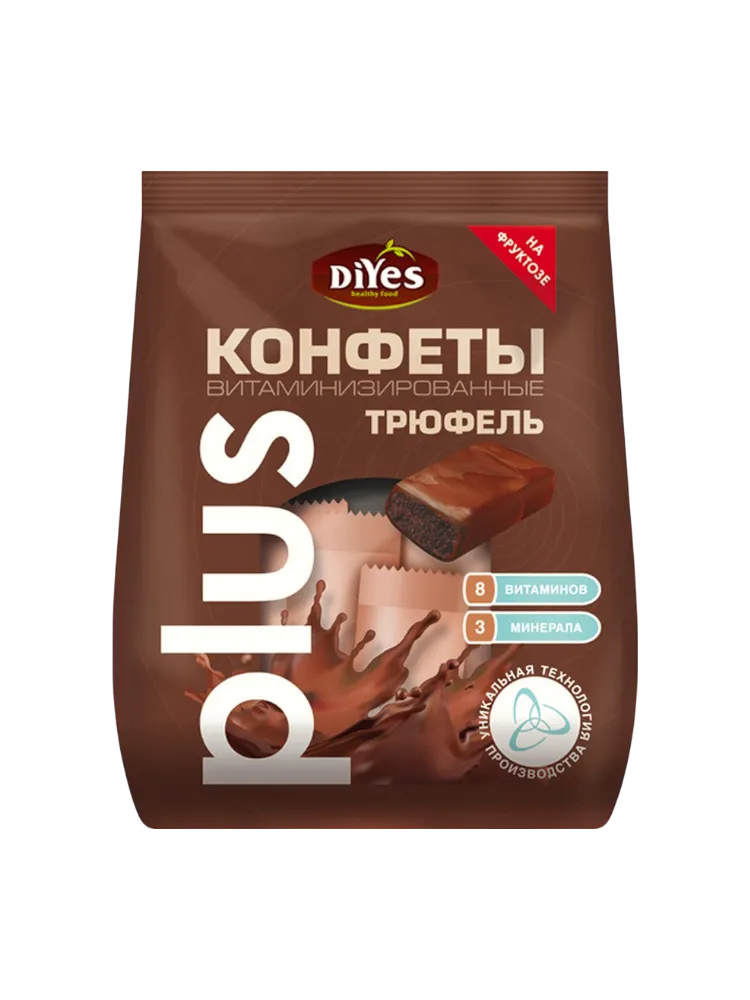 КОНФЕТЫ ДИYЕS 200Г ВИТАМИНИЗИРОВАННЫЕ ТРЮФЕЛЬ НА ФРУКТОЗЕ