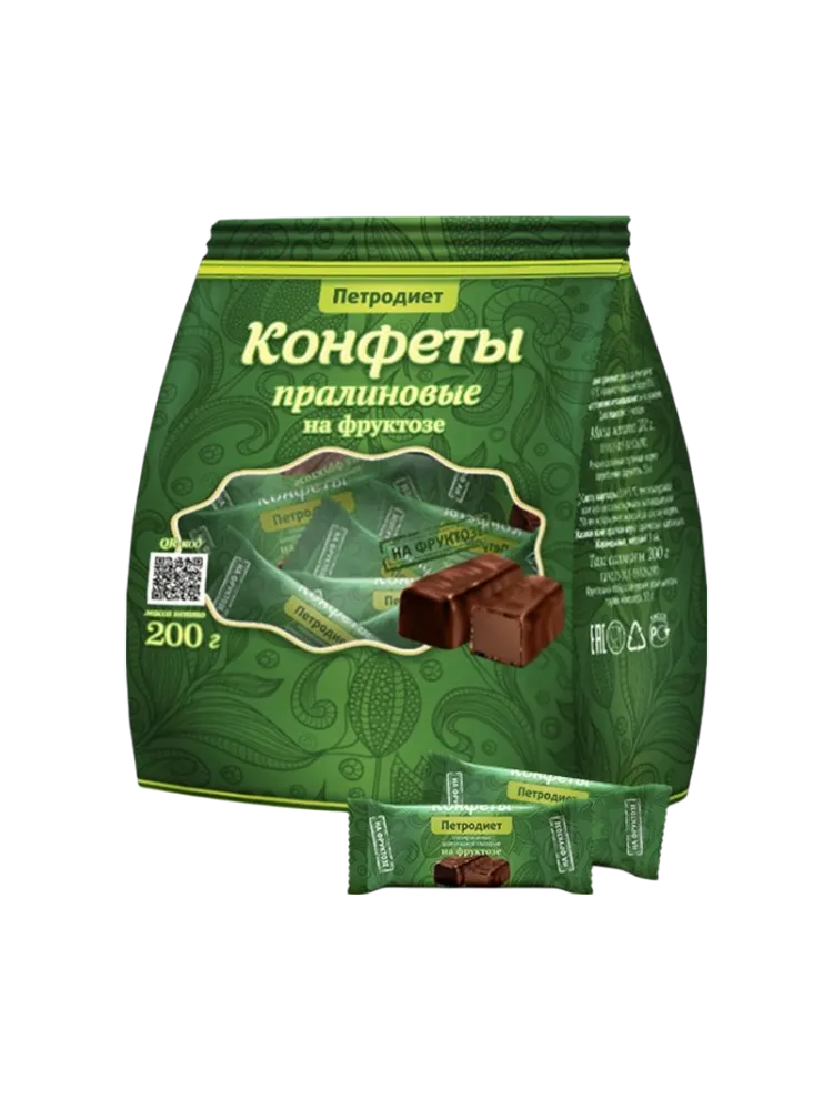 КОНФЕТЫ ПЕТРОДИЕТ 200Г НА ФРУКТОЗЕ
