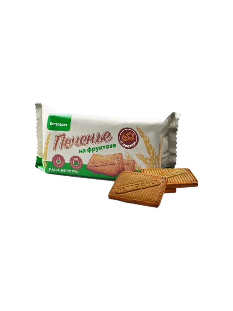 ПЕЧЕНЬЕ ПЕТРОДИЕТ 170Г С ОРЕХОМ НА ФРУКТОЗЕ