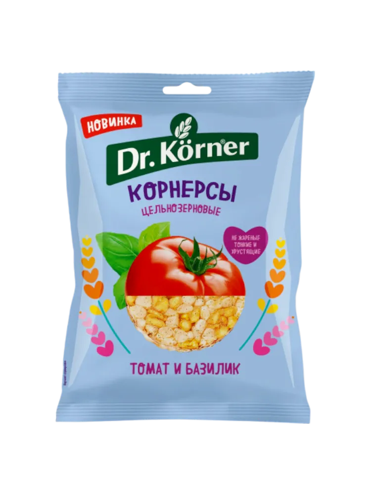 ЧИПСЫ DR KORNER 50Г ТОМАТ/БАЗИЛИК