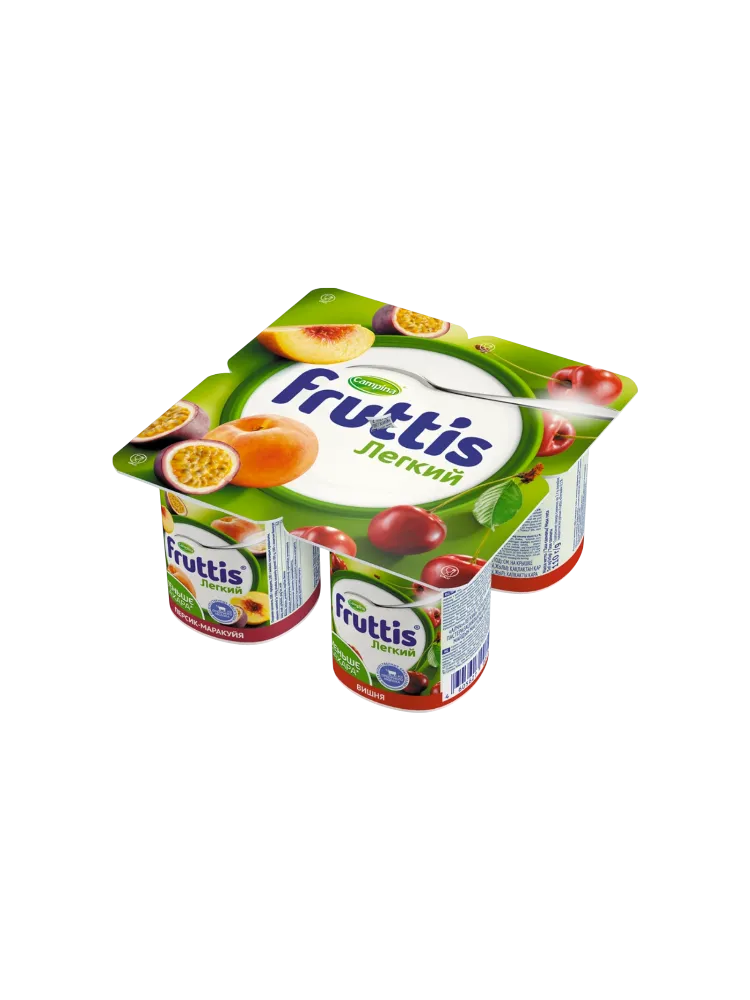 ЙОГУРТ FRUTTIS 110Г 0.1% ЛЕГКИЙ ПЕРСИК-МАРАКУЙЯ/ВИШНЯ