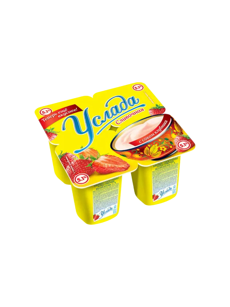 ЙОГУРТ УСЛАДА 95Г 1.2% КЛУБНИКА - фото 1
