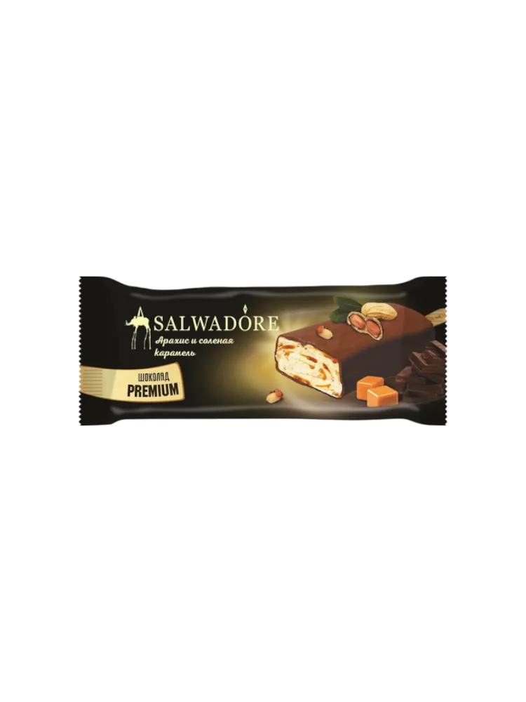 МОРОЖ ЭСКИМО SALWADORE СЛИВОЧНОЕ КАРАМ 10% АРАХИСОМ 80Г