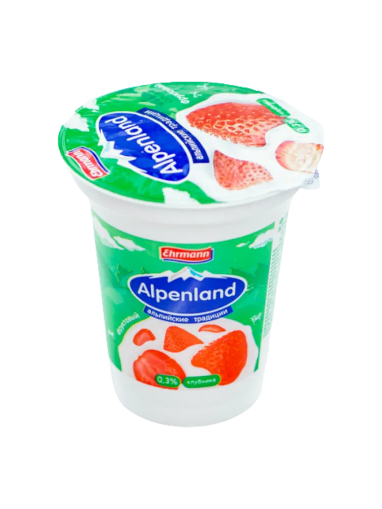 ЙОГУРТ ALPENLAND 320Г 0.3% КЛУБНИКА