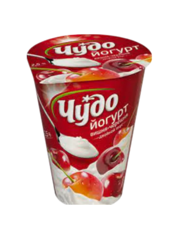 ЙОГУРТ ВЯЗКИЙ ЧУДО 290Г 2.0 % ВИШНЯ/ЧЕРЕШНЯ