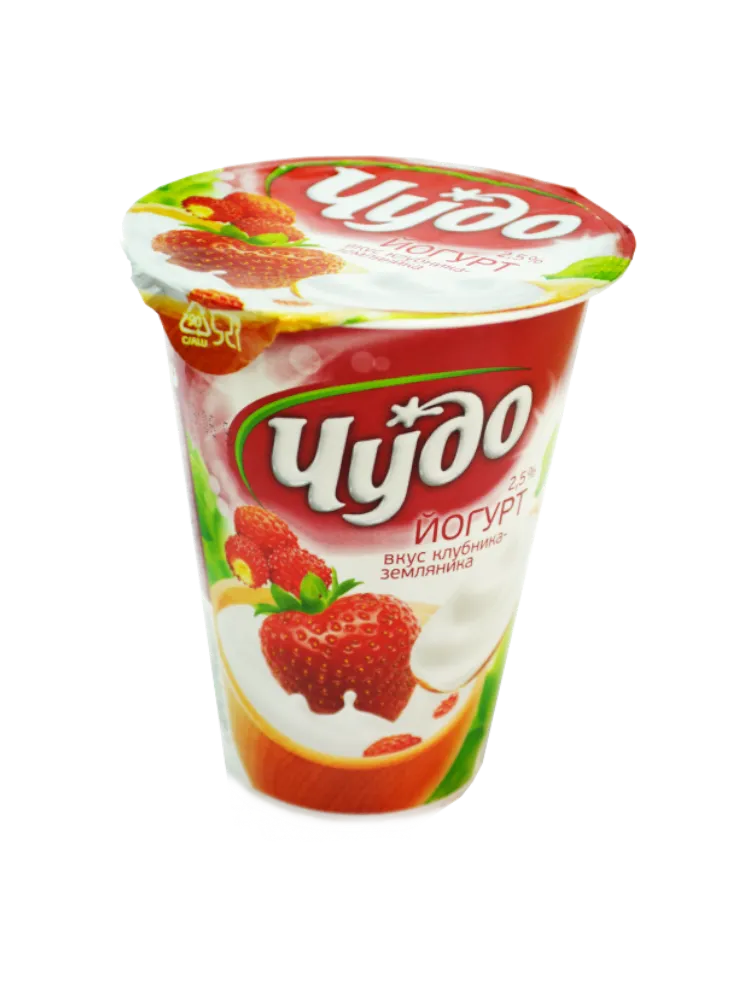 ЙОГУРТ ВЯЗКИЙ ЧУДО 290Г 2.0 % КЛУБНИКА/ЗЕМЛЯНИКА - фото 1