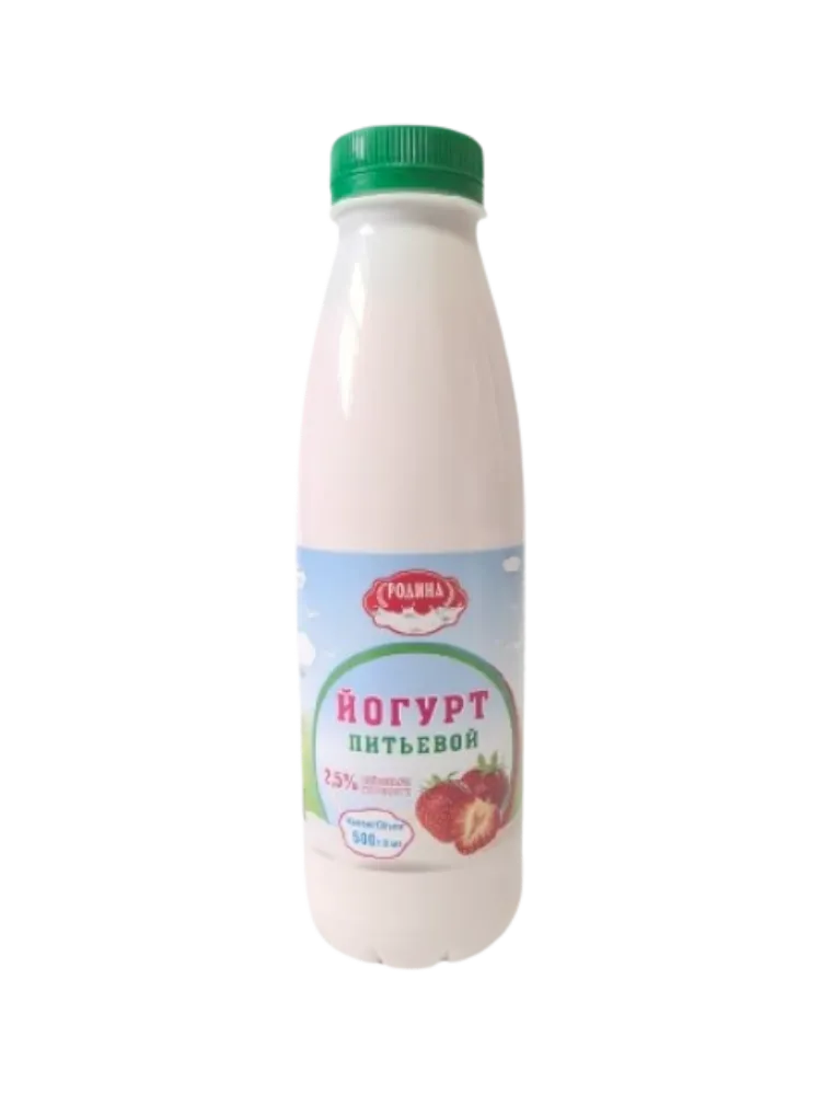 ЙОГУРТ РОДИНА 0.5Л КЛУБНИКА 2.5% ПИТ