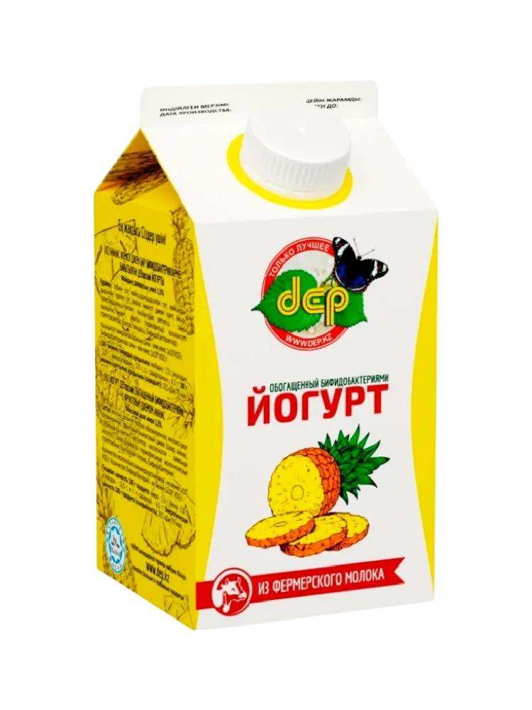 ЙОГУРТ ДЕП 500МЛ 1.5% АНАНАС П/П