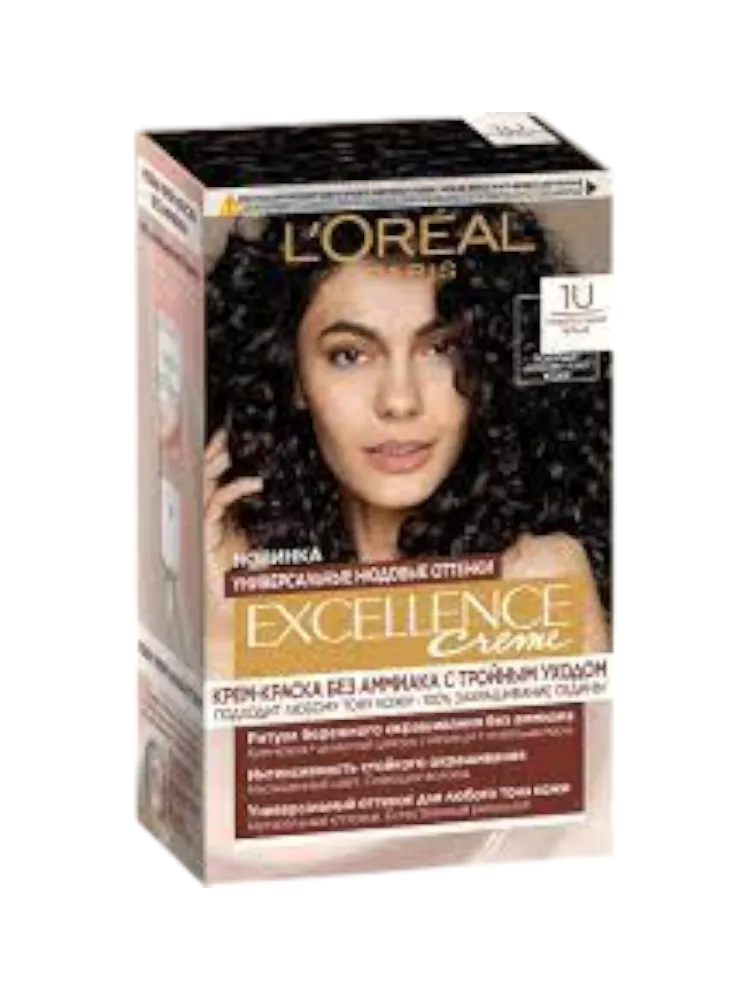 КРАСКА LOREAL EXCELLENCE CREME 1U ЧЁРНЫЙ - фото 1