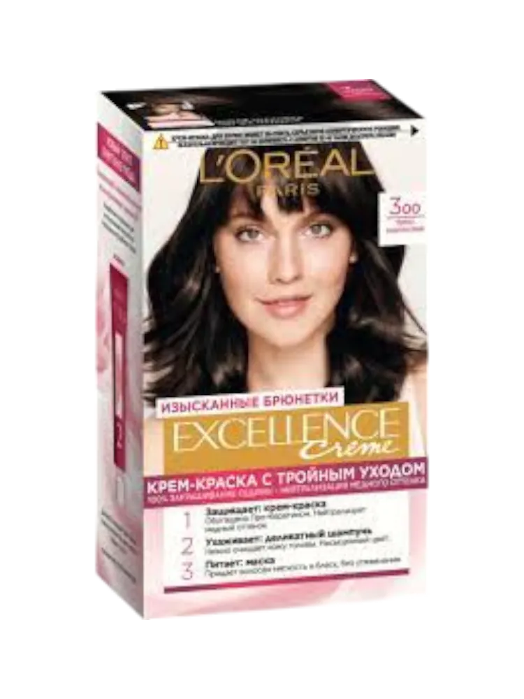 КРАСКА LOREAL EXCELLENCE CREME 3U ТЁМНЫЙ КАШТАН - фото 1