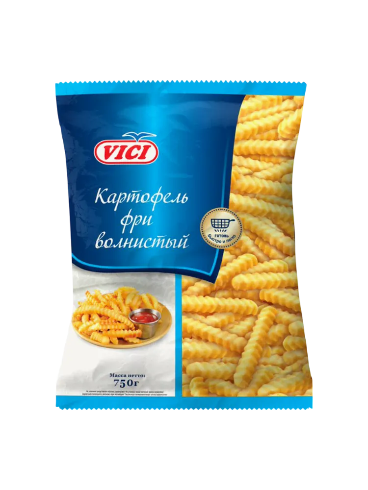 VICI 750Г КАРТОФЕЛЬ ФРИ ВОЛНИСТЫЙ