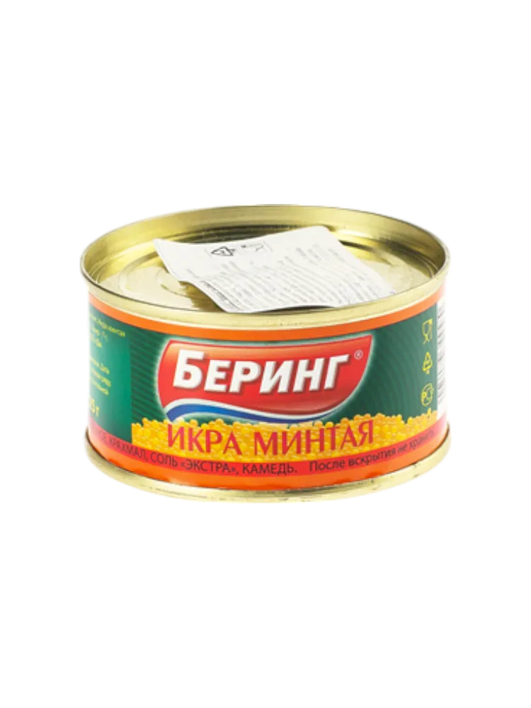 КОНСЕРВЫ ИКРА МИНТАЯ СТЕР С/К Ж/Б 125 ГР*36 БЕРИНГ
