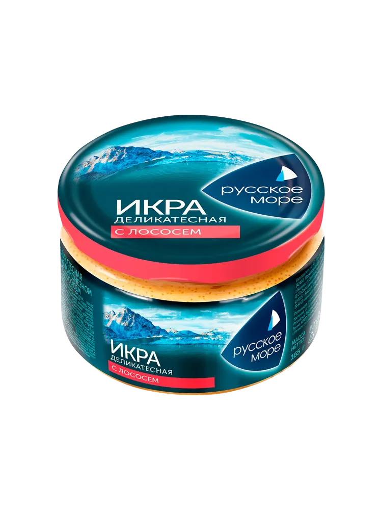 ИКРА РУССКОЕ МОРЕ ДЕЛИКАТЕСНАЯ С ЛОСОСЕМ 165Г 