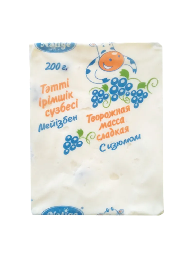 ТВОРОЖ МАССА НЭТИЖЕ 200Г СЛАДКАЯ С ИЗЮМОМ Н/Ж