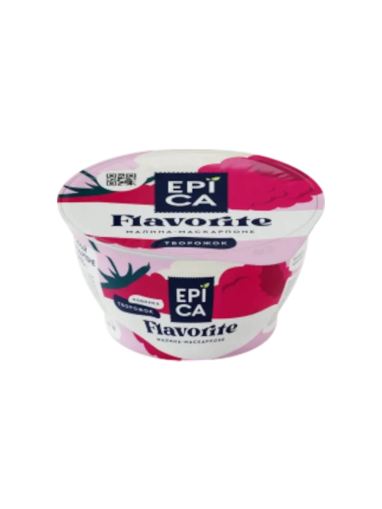 ТВОРОЖОК EPICA FLAVORITE 130Г С МАЛИНОЙ И МАСКАРПОНЕ 7,7% - фото 1