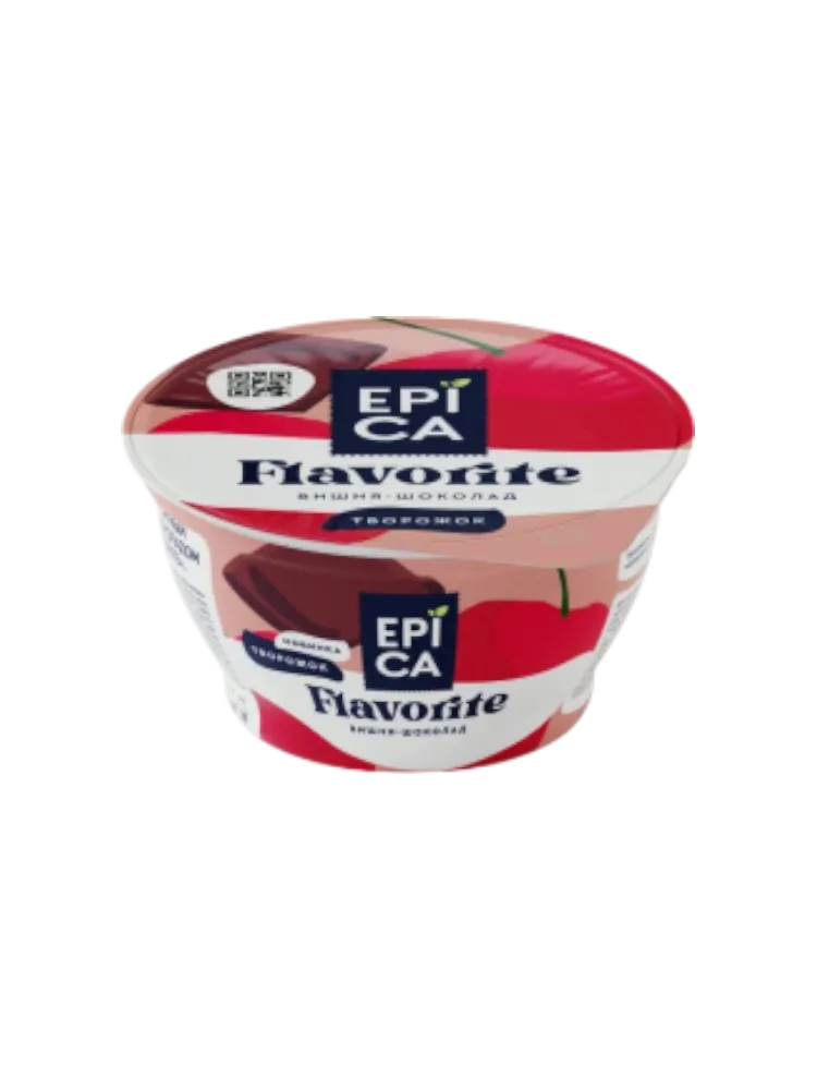 ТВОРОЖОК EPICA FLAVORITE 130Г С ВИШНЕЙ И ШОКОЛАДОМ 8,1%