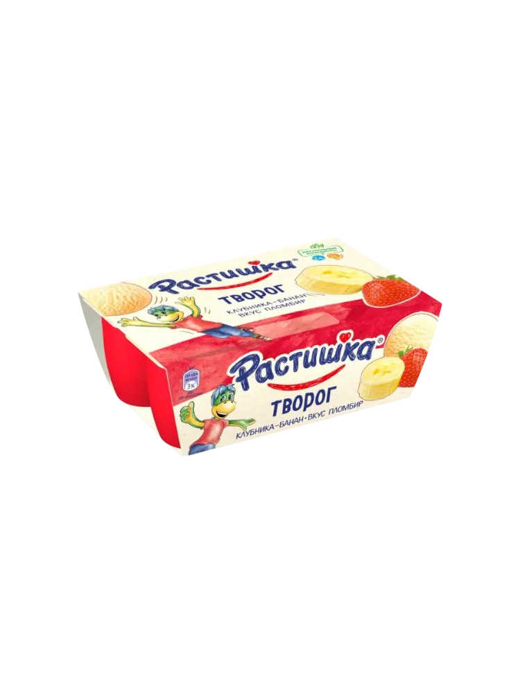 ТВОРОЖОК РАСТИШКА 6*45Г КЛУБНИКА/БАНАН