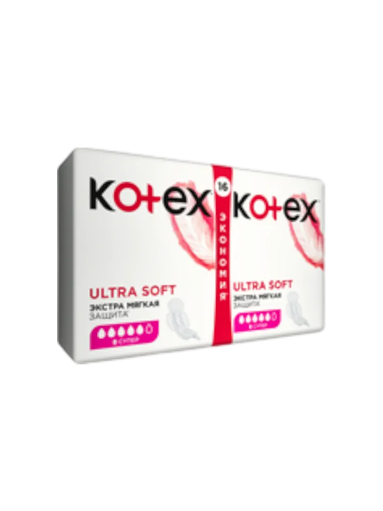 ПРОКЛАДКИ KOTEX ULTRA EXTRA & SOFT СУПЕР DUO 16ШТ