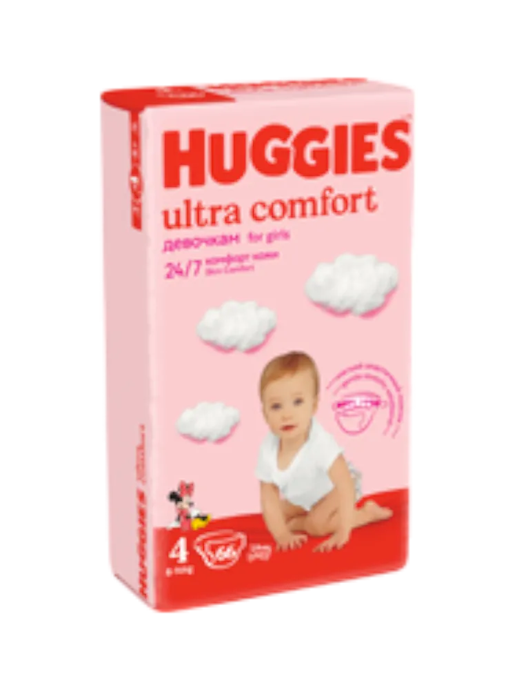 ПОДГУЗНИК HUGGIES UC MEGA 4 66ШТ GIRL