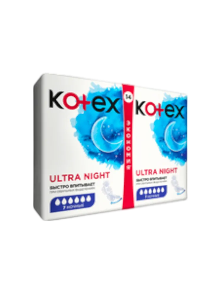 ПРОКЛАДКИ KOTEX ULTRA NIGHT PADS 14ШТ