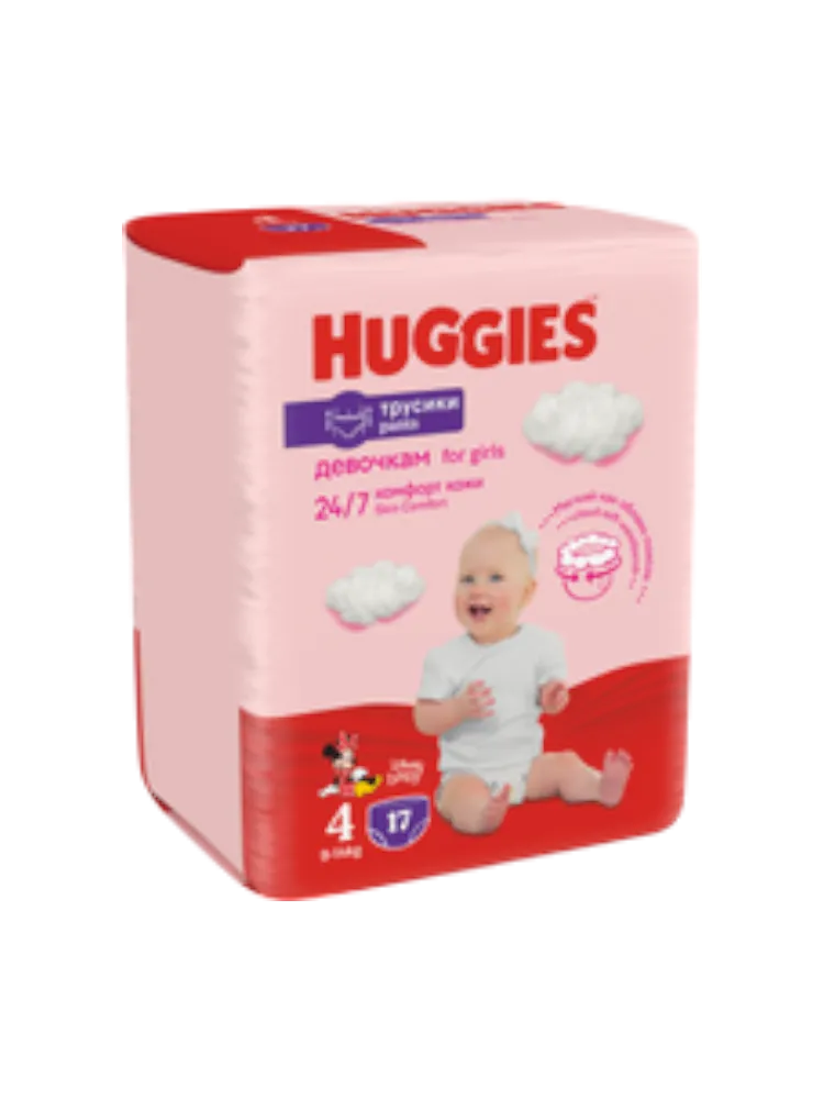 ПОДГУЗНИК HUGGIES LITTLE WALKERS 4 CONV 17ШТ Д/ДЕВОЧЕК ТРУСИКИ