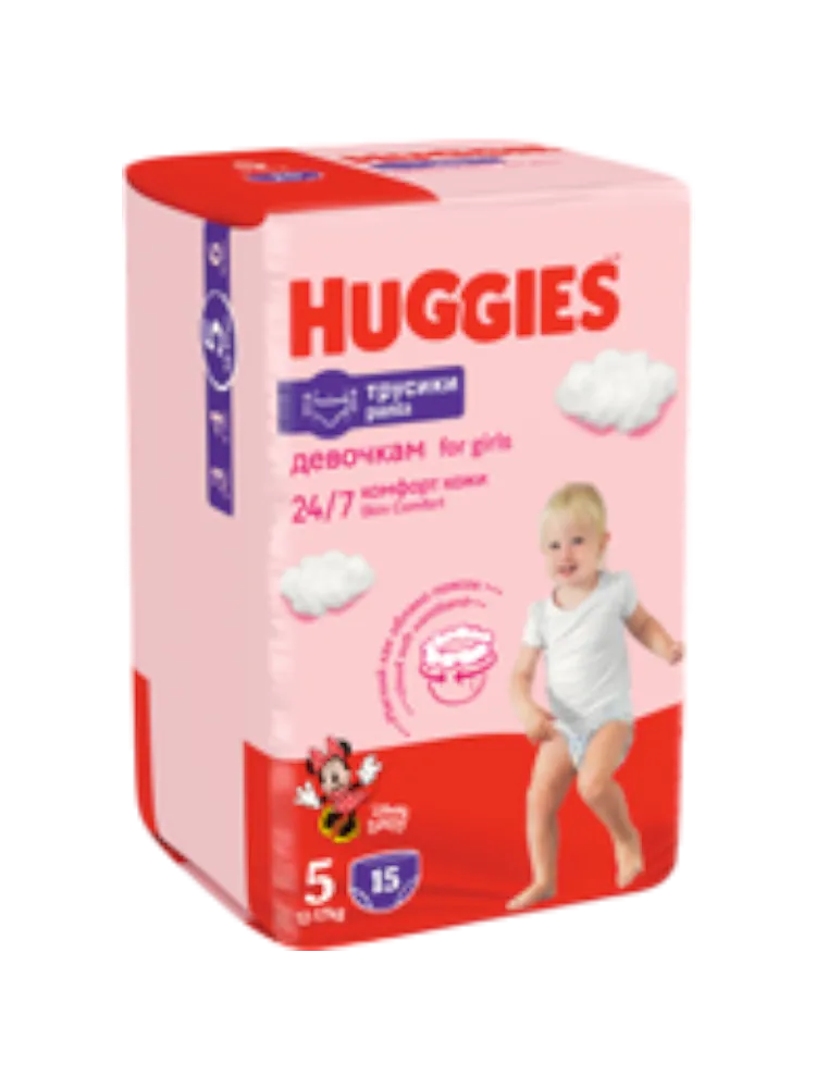 ПОДГУЗНИК HUGGIES LITTLE WALKERS 5 CONV 15ШТ Д/ДЕВОЧЕК ТРУСИКИ