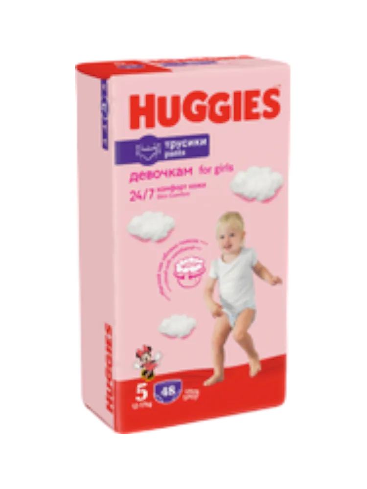 ПОДГУЗНИК HUGGIES LITTLE WALKERS 5 MEGA 48ШТ Д/ДЕВОЧЕК ТРУСИКИ