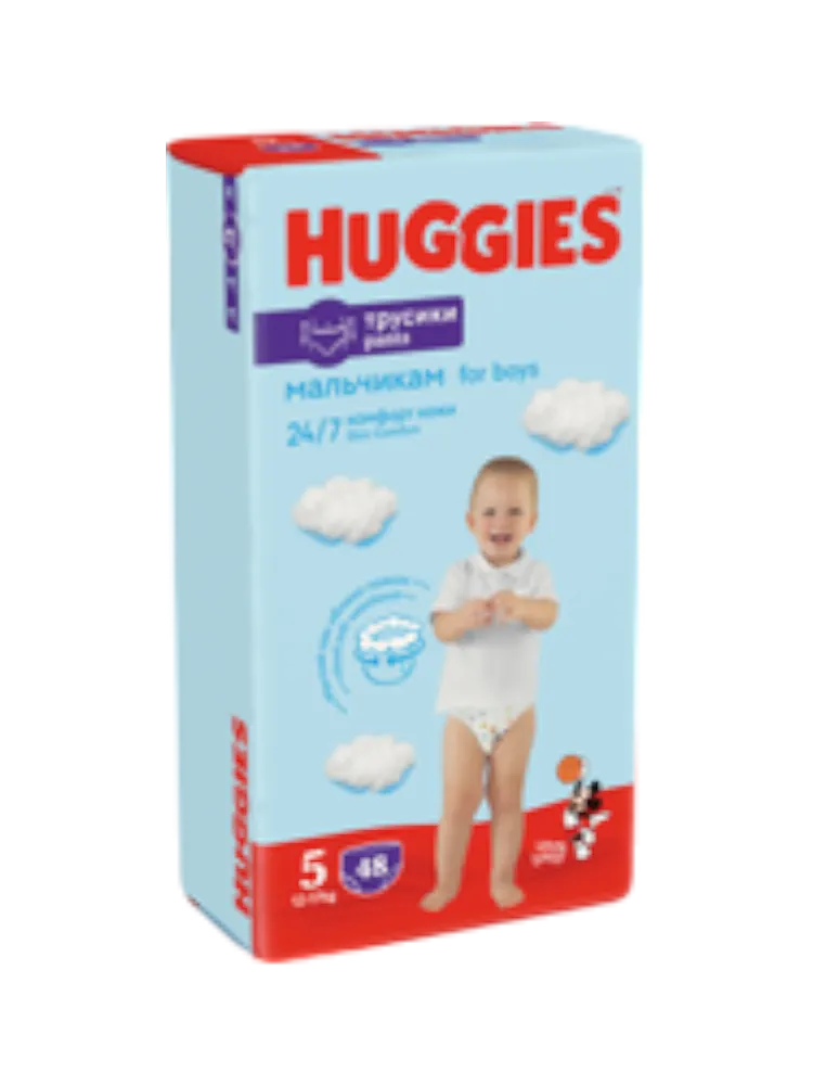 ПОДГУЗНИК HUGGIES LITTLE WALKERS 5 MEGA 48ШТ Д/МАЛЬЧИКОВ ТРУСИКИ