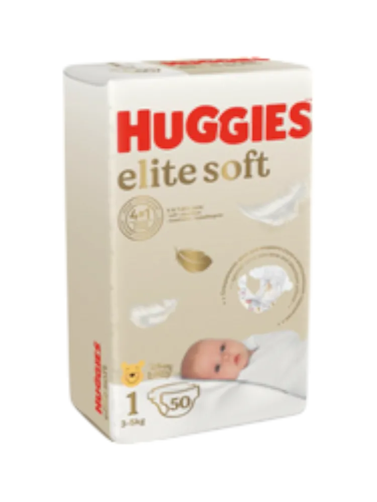 ПОДГУЗНИКИ HUGGIES ELITE SOFT 1 CONV 50ШТ