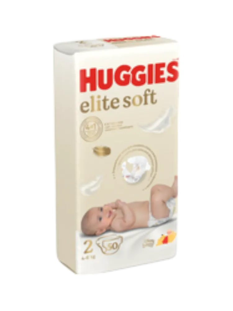 ПОДГУЗНИКИ HUGGIES ELITE SOFT 2 JUMBO 4-6КГ 50ШТ