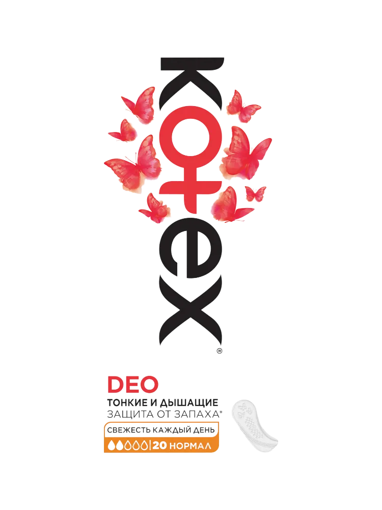 ПРОКЛАДКИ ЕЖЕДН KOTEX LINERS DEO NORMAL 20ШТ - фото 1