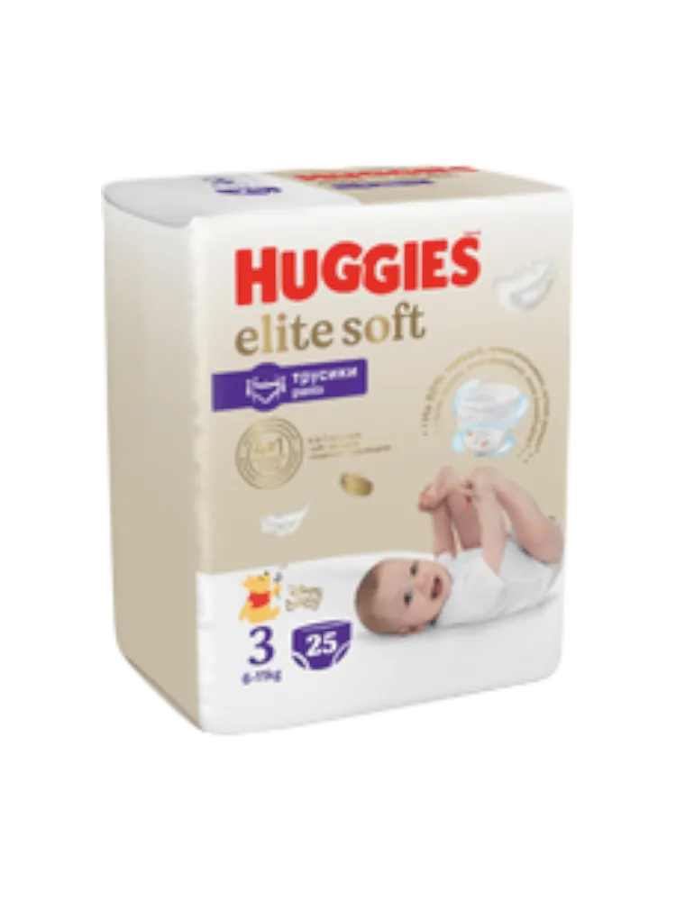ПОДГУЗНИК HUGGIES ELITE SOFT 3 6-11КГ 25ШТ ТРУСИКИ