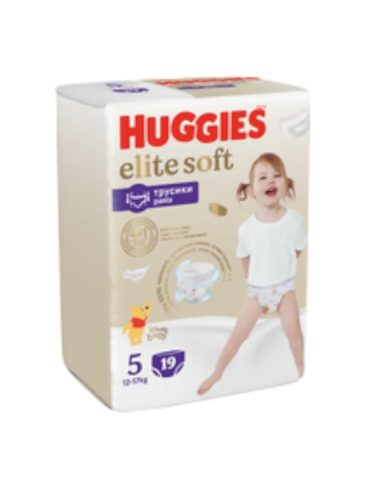 ПОДГУЗНИК HUGGIES ELITE SOFT 5 12-17КГ 19ШТ ТРУСИКИ