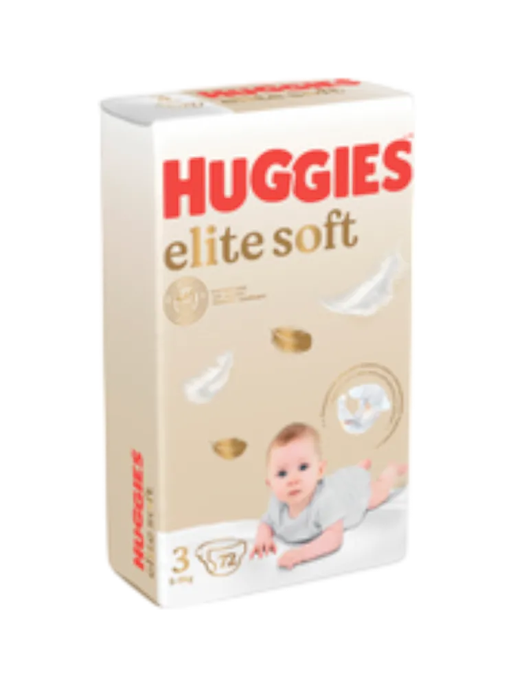 ПОДГУЗНИКИ HUGGIES ELITE SOFT OD MEGA 72ШТ