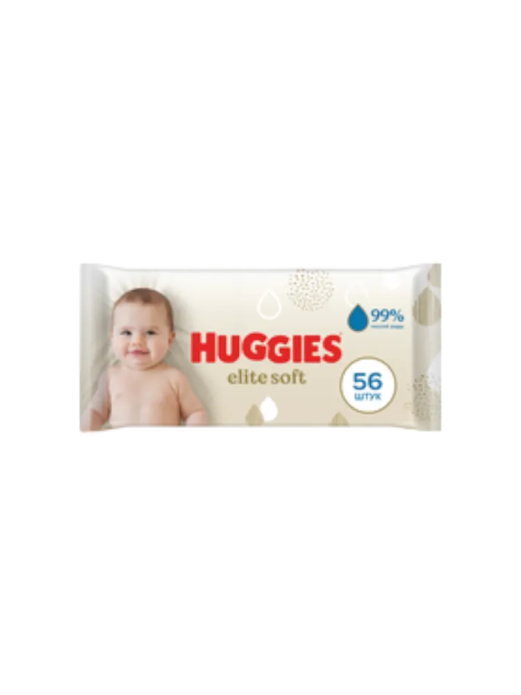 САЛФЕТКИ HUGGIES 56/64ШТ ELITE SOFT DUO ВЛАЖ