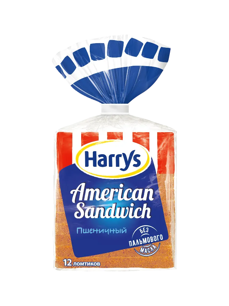 ХЛЕБ САНДВИЧНЫЙ HARRYS 470Г ПШЕНИЧНЫЙ