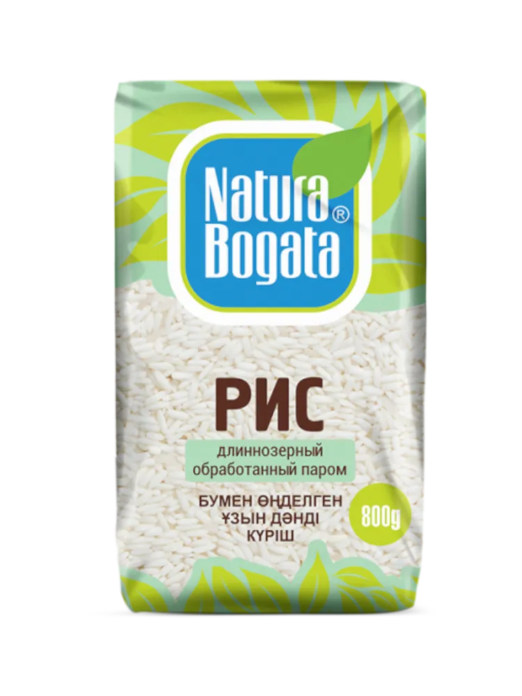 КРУПА NATURA BOGATA 800Г РИС ДЛИННОЗЕРНОЙ ОБР ПАРОМ