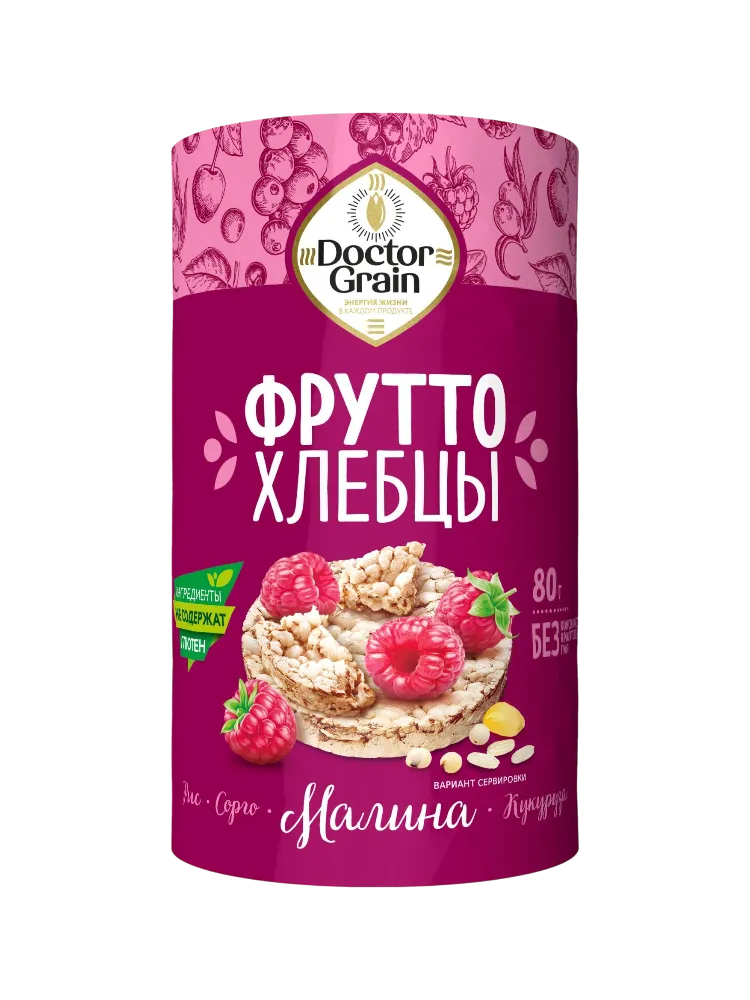 ХЛЕБЦЫ ХРУСТЯЩИЕ ФРУТТО 80Г  С МАЛИНОЙ 