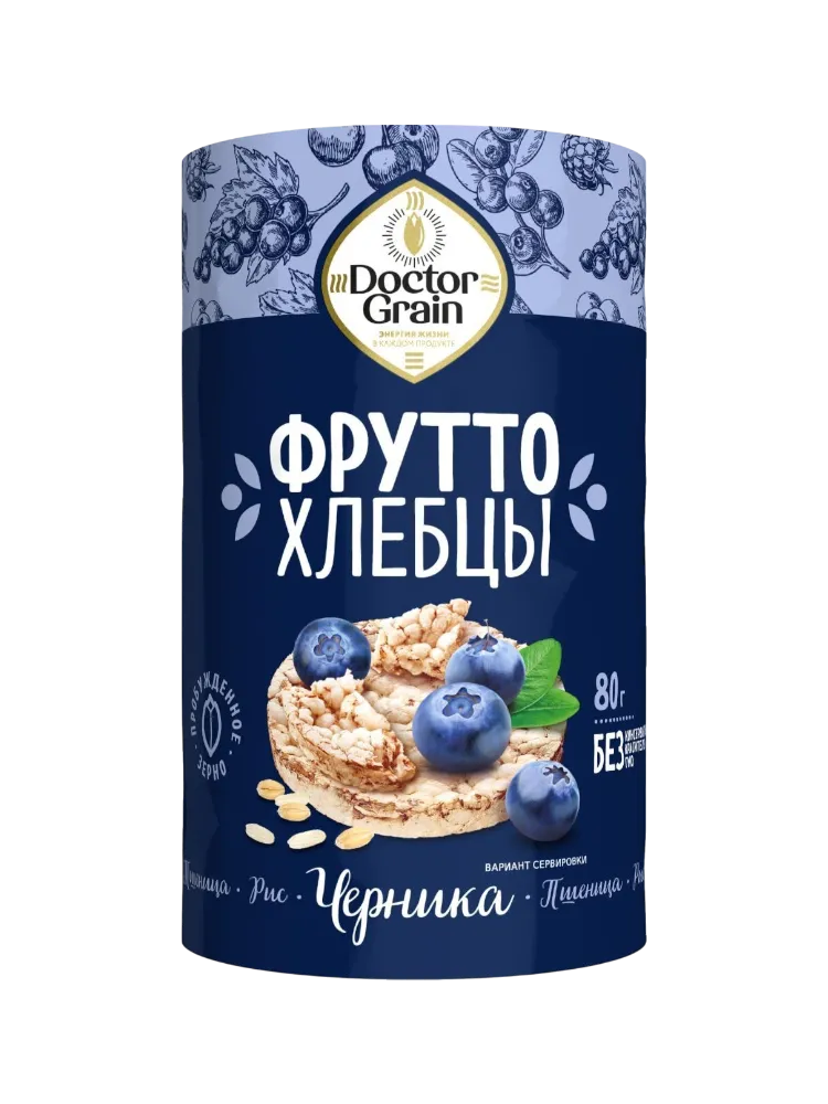 ХЛЕБЦЫ ДОКТОР ГРАИН 90Г С ЧЕРНИКОЙ