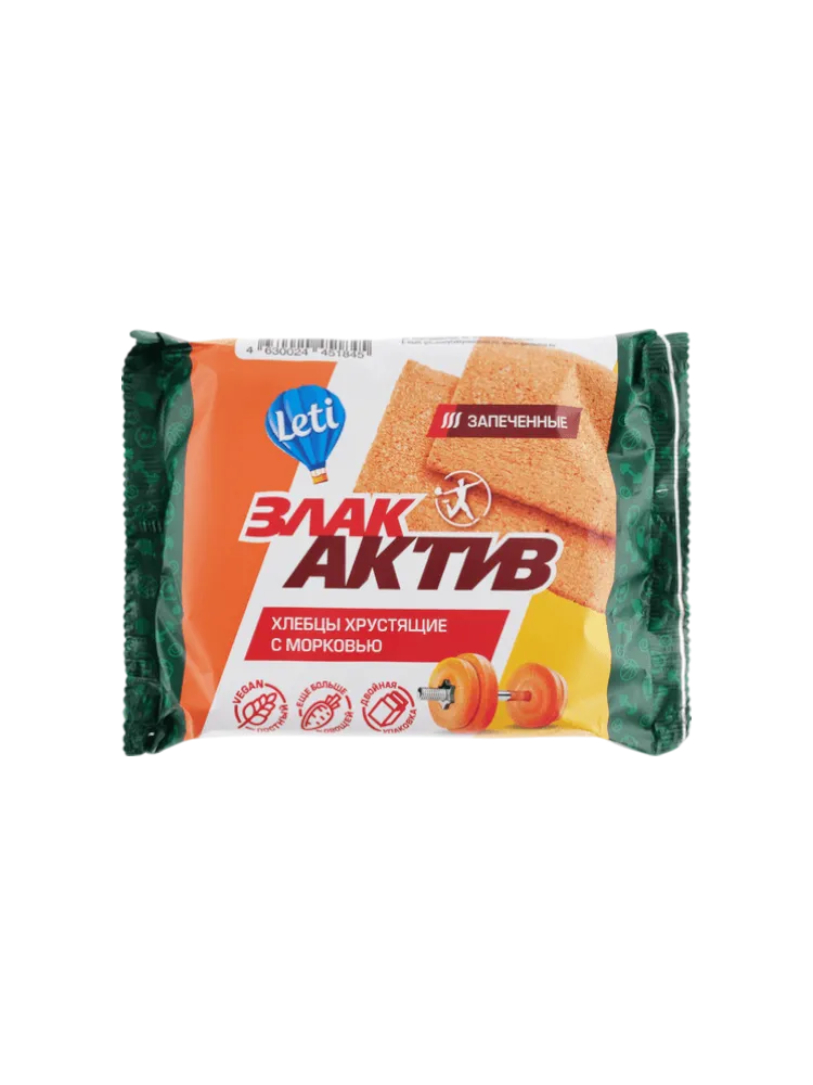 ХЛЕБЦЫ  LETI ЗЛАК АКТИВ  60Г С МОРКОВЬЮ 