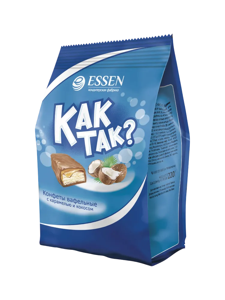 КОНФЕТЫ ESSEN 210Г КАК ТАК? С КАРАМЕЛЬЮ И КОКОСОМ СТАБИЛО - фото 1