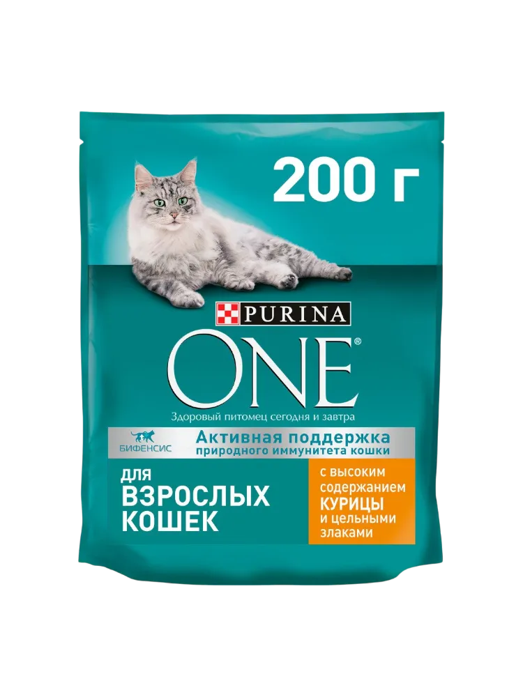 КОРМ Д/КОШЕК PURINA ONE 200Г КУРИЦА С ЦЕЛН ЗЛАКАМИ Д/ВЗР - фото 1