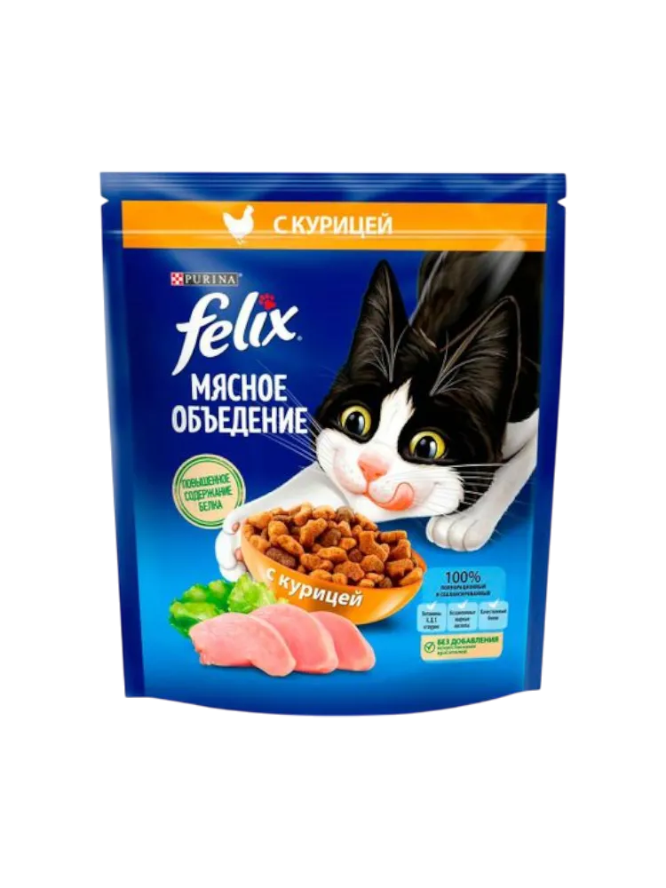 КОРМ Д/КОШЕК FELIX ДВОЙНАЯ ВКУСНЯТИНА С КУРИЦЕЙ 600Г
