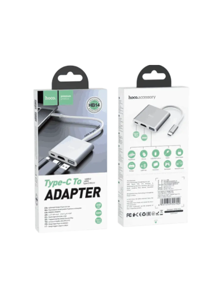Хаб переходник Hoco HB14 Easy use Type-C adapter (Type-C to USB3.0