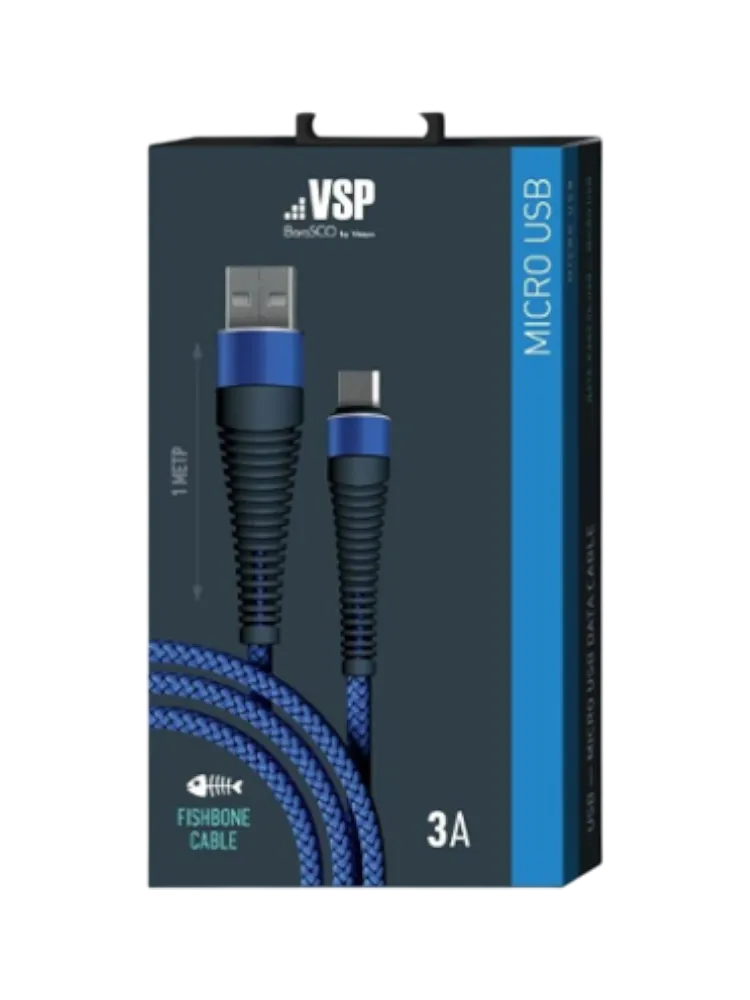 USB -кабель Borasco Fishbone USB - micro USB, 3А, 1м, spaсe grey