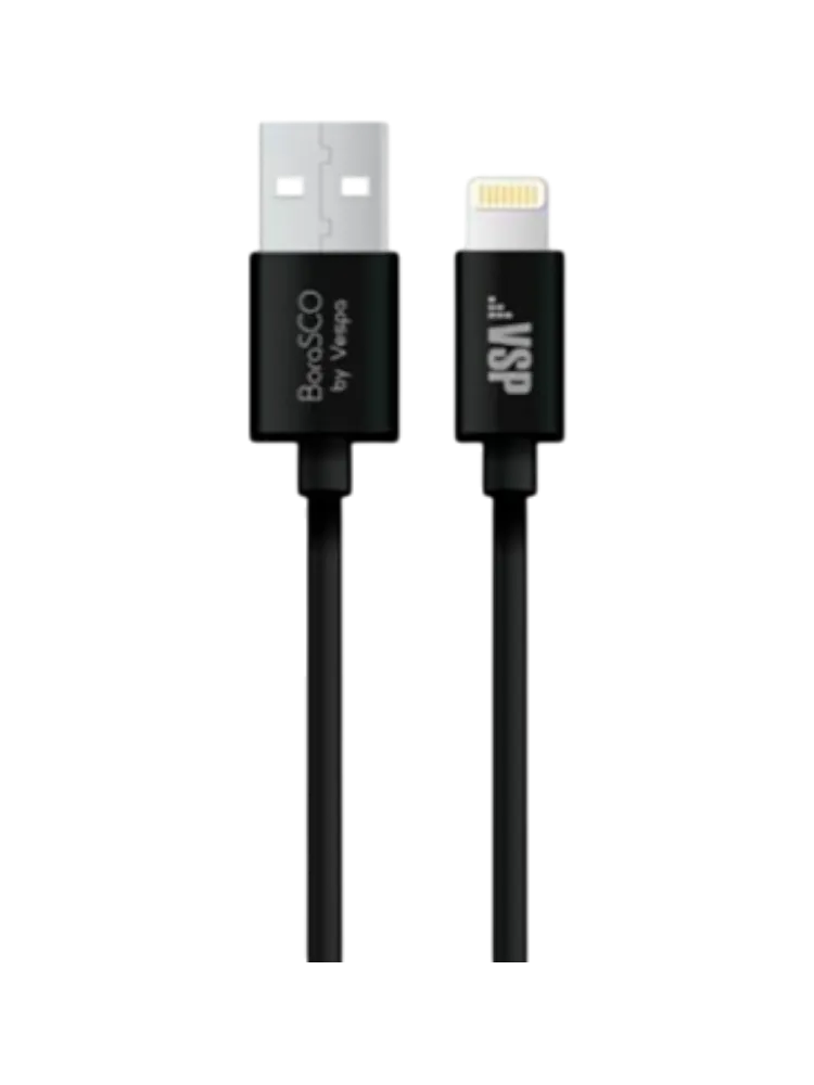 USB-кабель Borasco USB - 8 pin, 2А, 1м, черный