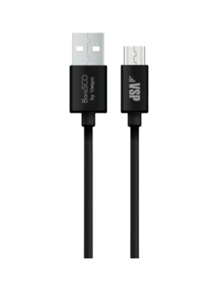 USB-кабель Borasco USB - micro USB, 2А, 2м, черный - фото 1