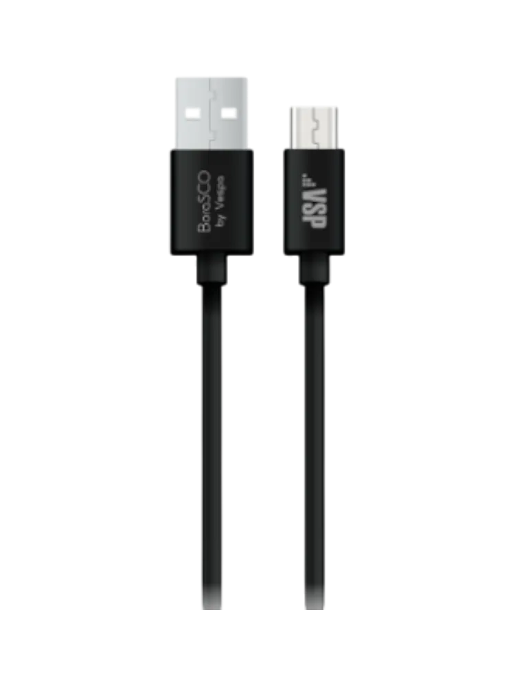 USB-кабель Borasco USB - micro USB, 2А 1м, черный